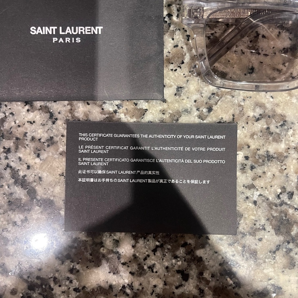 Saint Laurent Transparent Sunglasses with Pink Tint - Picture 3 of 6